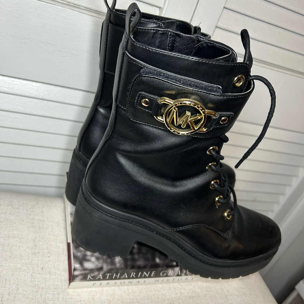 MICHAEL Michael Kors Rory Leather Combat Boots - Picture 4 of 11